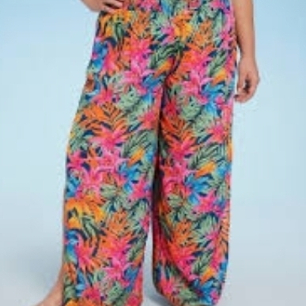 Vibrant Tropical Print Pants